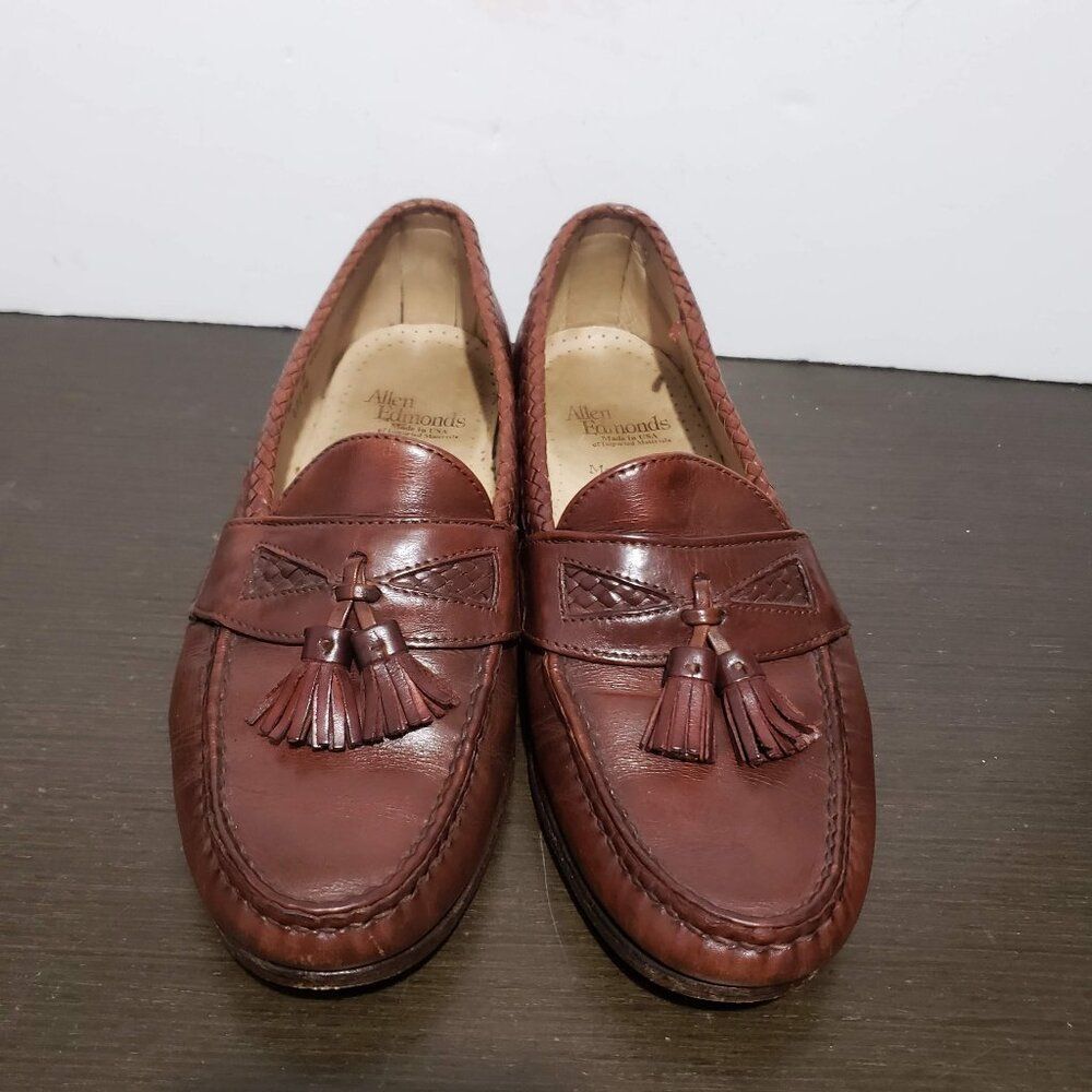 Allen Edmonds Maxfield 6203 Brown Leather Dress Loafers Tassel USA Made 10D - Picture 1 of 14